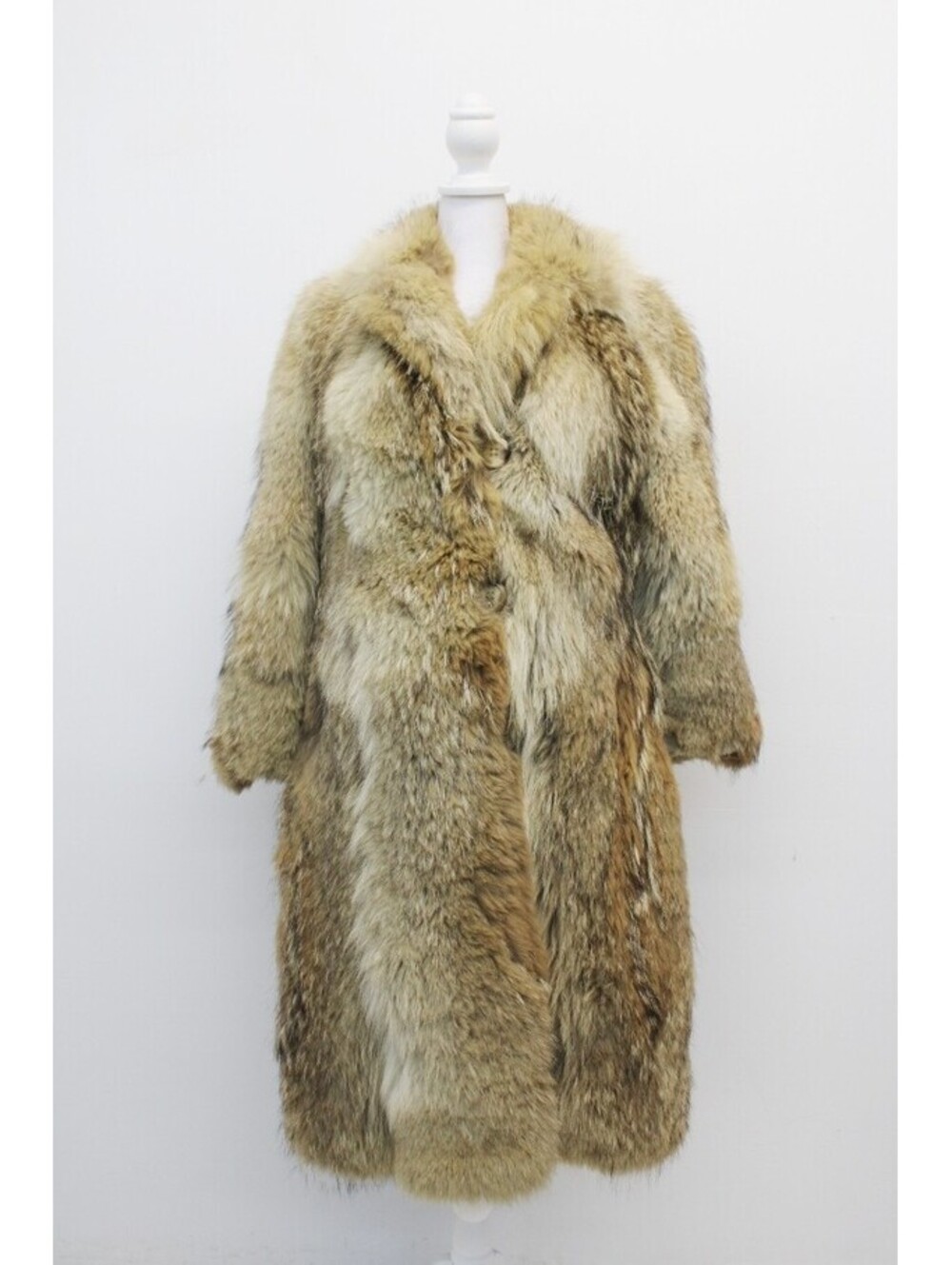 MINT COYOTE FUR COAT JACKET WOMEN WOMAN SIZE 2 PETITE